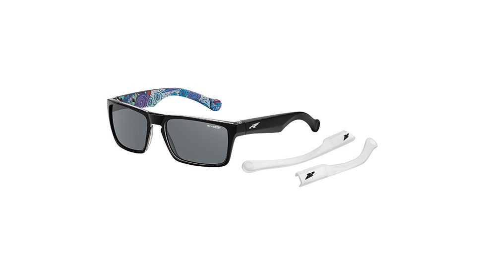 Arnette Specialist Sunglasses, Black On Translucent Clear Frame, Grey Lens-AN4204-03