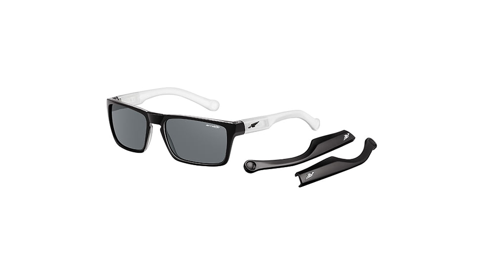 Arnette Specialist Sunglasses, Black On Translucent Clear Frame, Grey Lens-AN4204-03