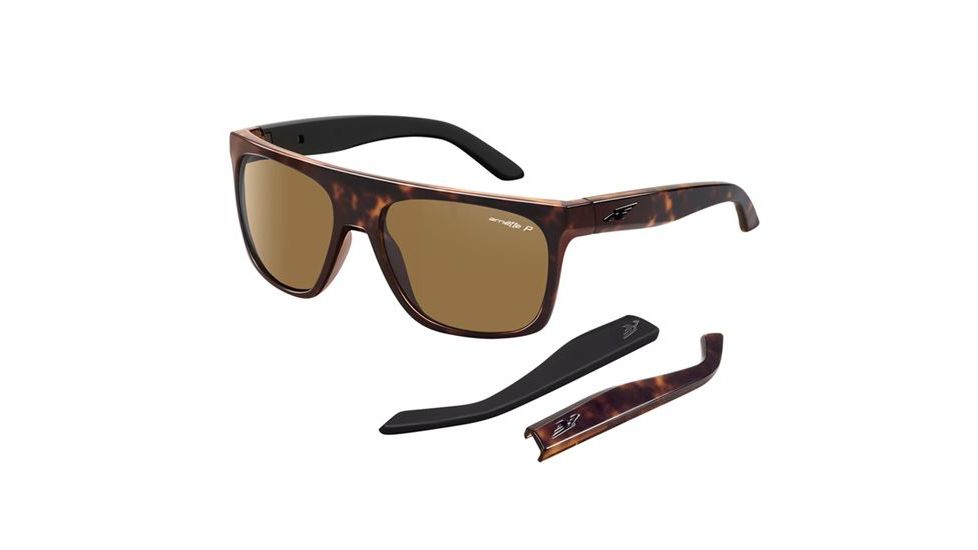 Arnette Squaresville Sunglasses, Havana Frame, Polarized Brown Lens AN4184-03