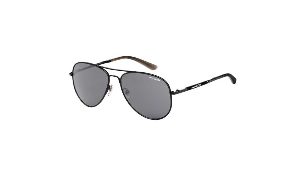 Arnette Trooper Sunglasses, Gloss Black Frame, Grey Lens AN3065-03