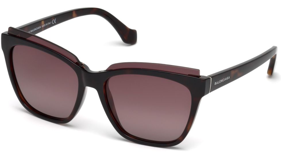 Balenciaga BA0093 Sunglasses - Dark Havana Frame Color, Gradient Bordeaux Lens Color