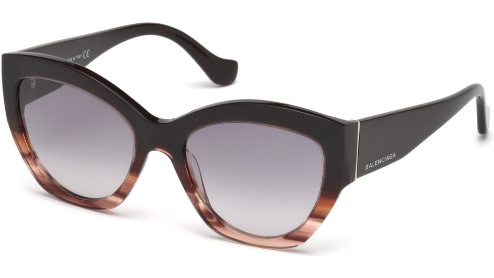 Balenciaga BA0103 Sunglasses - Dark Brown Frame Color, Gradient Smoke Lens Color
