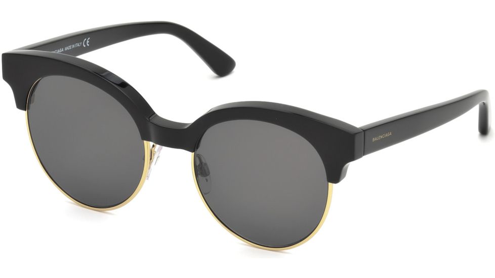 Balenciaga BA0128 Sunglasses - Black Frame Color, Smoke Lens Color