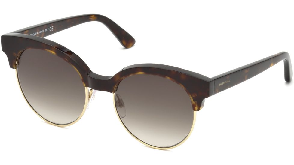 Balenciaga BA0128 Sunglasses - Havana Frame Color, Gradient Smoke Lens Color