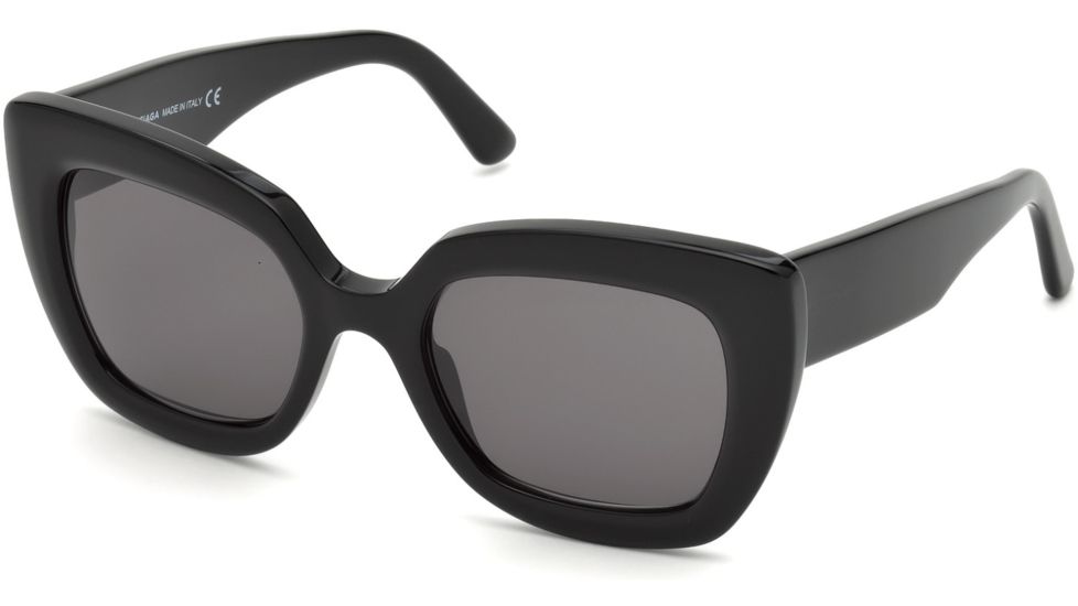 Balenciaga BA0130 Sunglasses - Shiny Black Frame Color, Smoke Lens Color