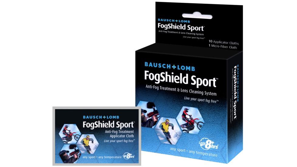Bausch &amp; Lomb Anti Fog Treatment and Lens Cleaning System, 10 applicator cloths and 1 micro fiber cloth