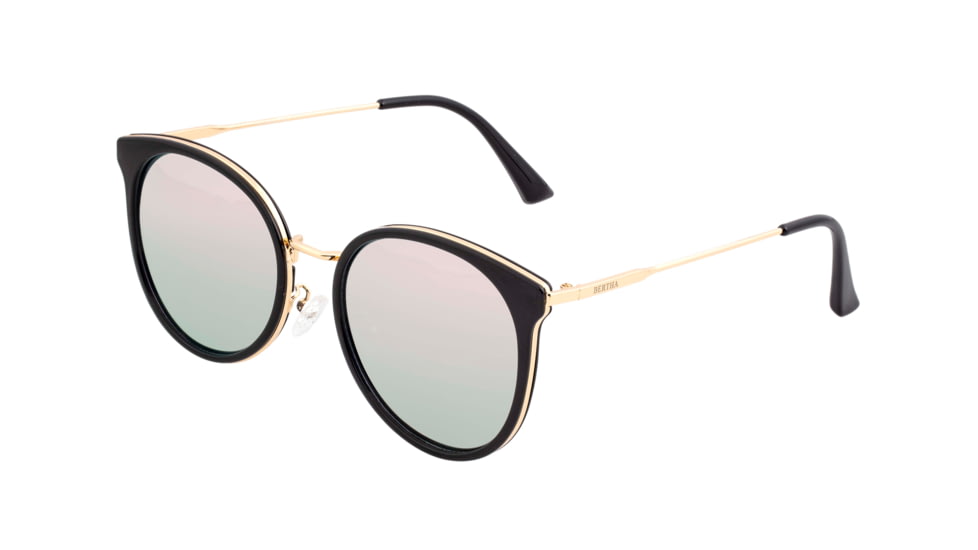 Bertha Brielle Polarized Sunglasses - Women's, Black/Rose Gold, One Size, BRSBR040RG