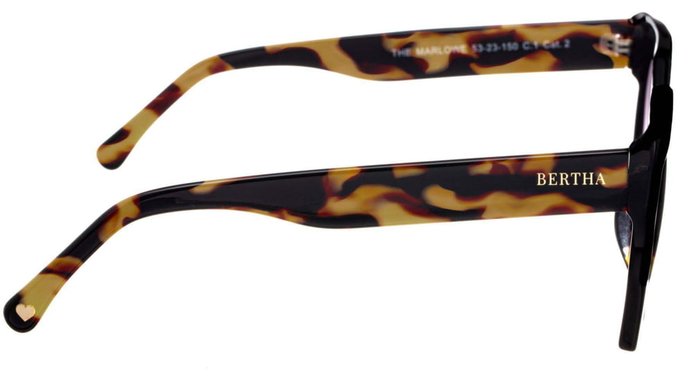Bertha Marlowe Handmade in Italy Sunglass - Womens, Tortoise, One Size, BRSIT105-2