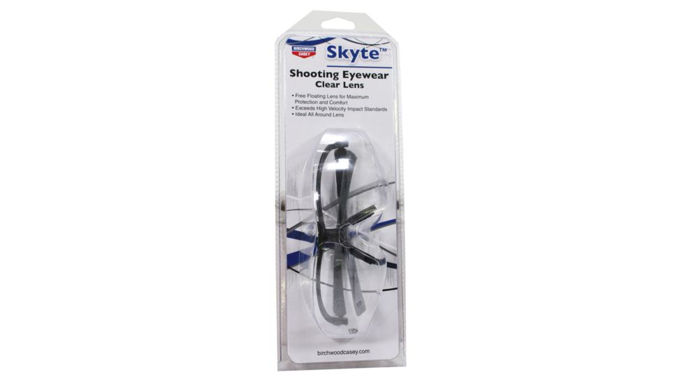 Birchwood Casey Skyte Shooting Glasses Black Frame Clear Lens, BC-43121