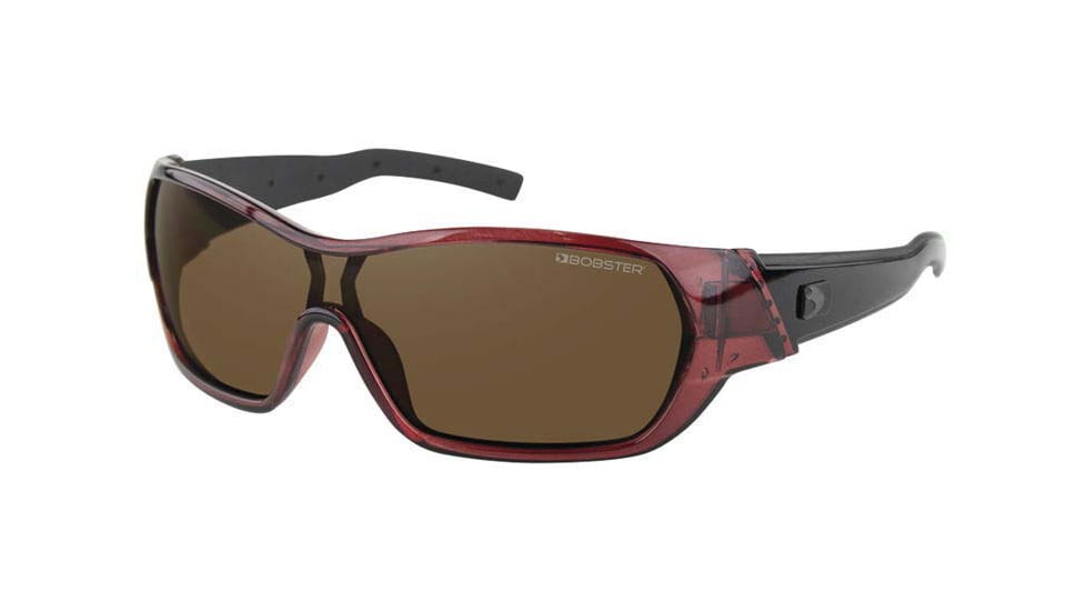 Bobster Bobster Aria Sunglasses, Gloss Clear Burgundy Frame, Brown Lens, BARI101