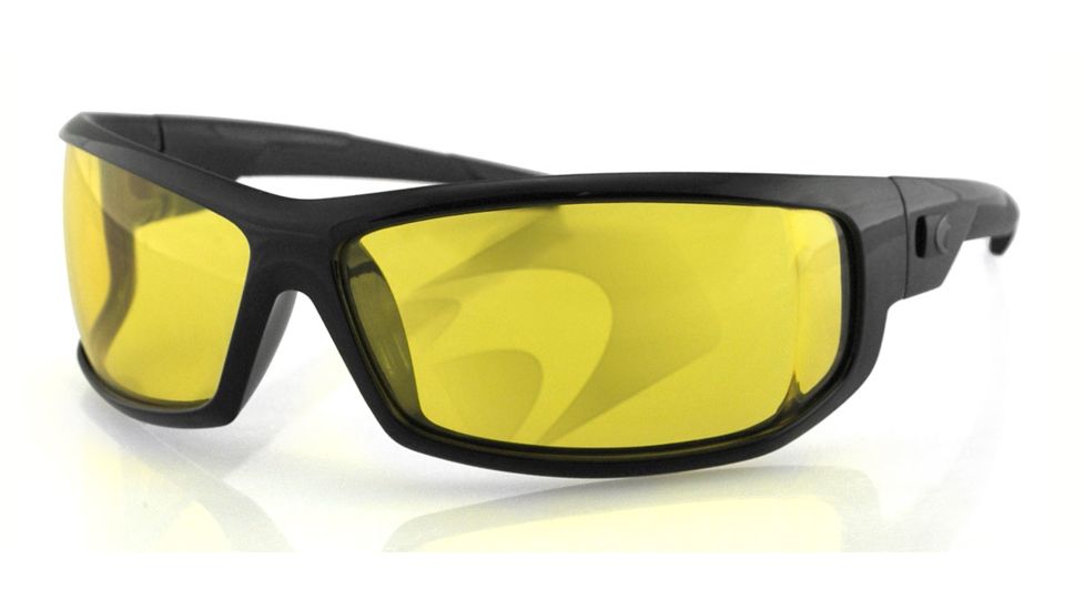 Bobster AXL Sunglasses, Black Frame, Anti-Fog Sunglasses, Yellow Lenses EAXL001Y