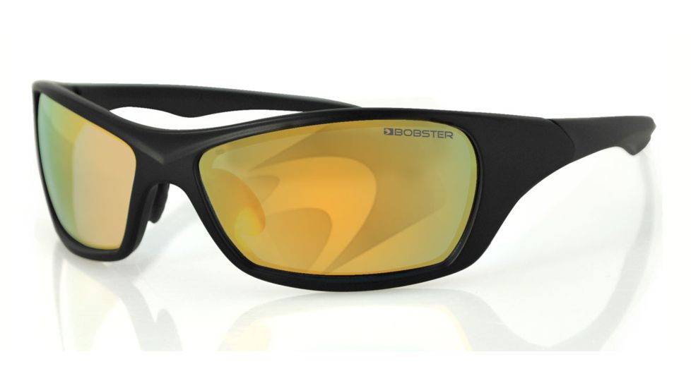 Bobster Bolt Sunglasses, Matte Black Frame, Mirror Anti-fog clear EBOL001C