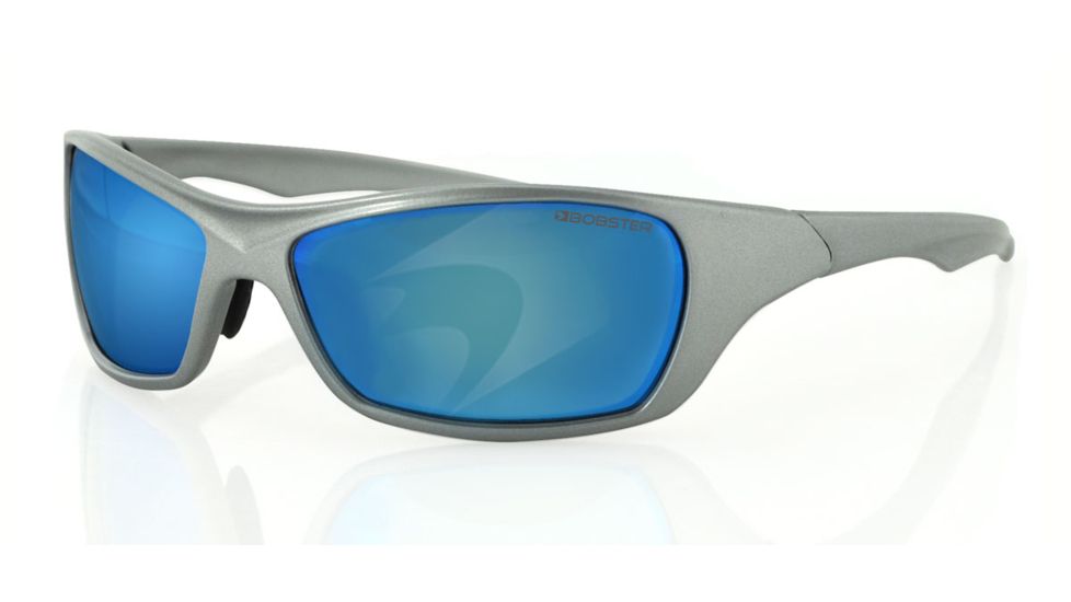 Bobster Bolt Sunglasses, Silver Frame, Blue Mirror Anti-fog smoked EBOL002S