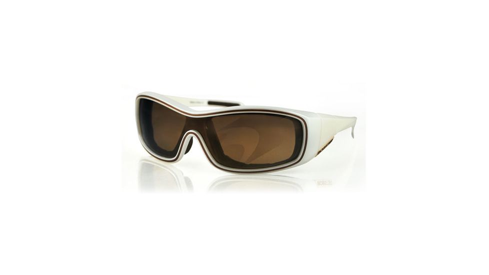 Bobster ZOE Sunglasses - Pearl Frame, Gold Mirror Brown Lens BZOE501