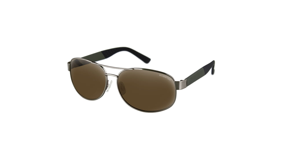 Bobster Bobster Commander Sunglasses, Matte Metallic Olive/Brushed Bronze Frame, Brown HD Silver Lens, BCOM102HD