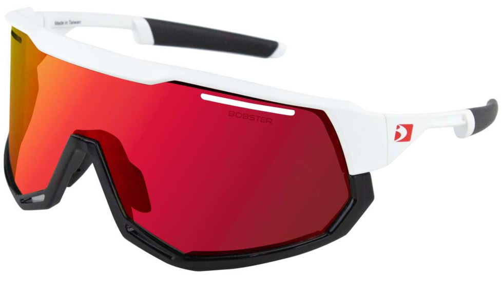 Bobster Freewheel Sunglasess - Matte White/gloss Black Frame W/ Smoke Black Red Revo/yellow/clear Lenses - BFRE01