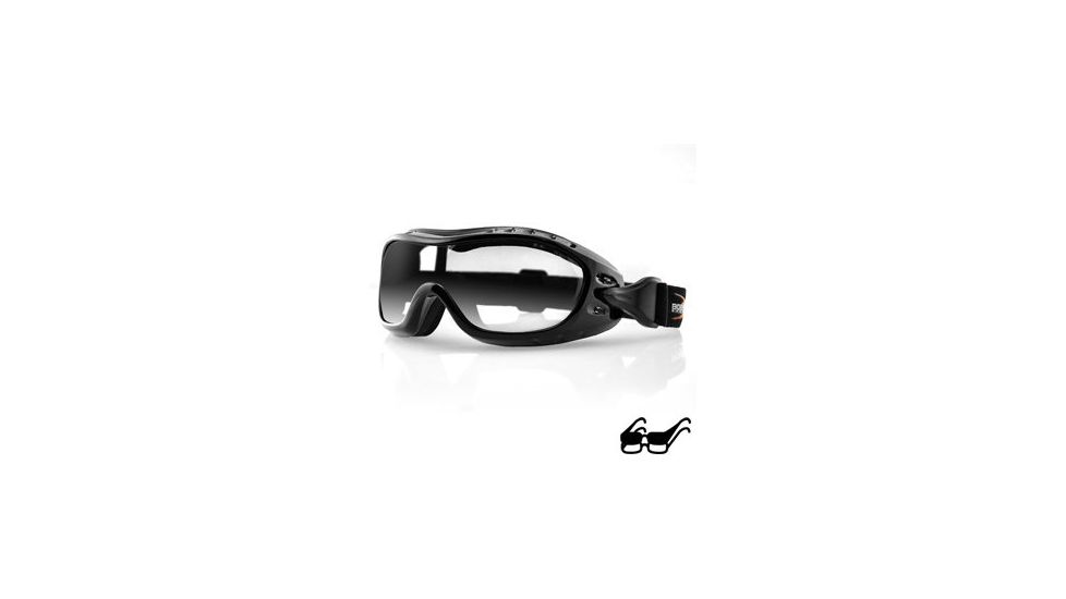 Bobster Nighthawk Goggles - Black Frame w Anti Fog Clear Lens BHAWK01C