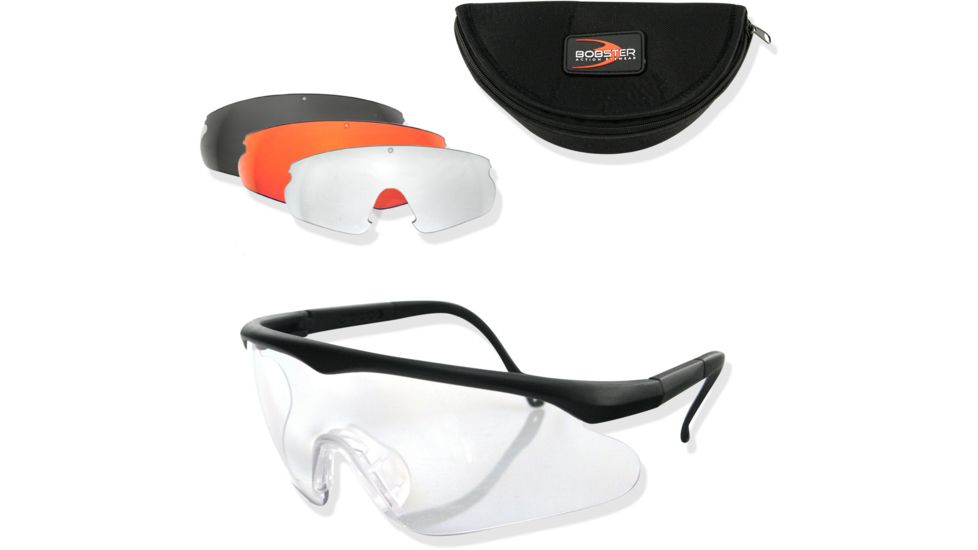 Bobster Safety Shooting Glasses with 3 Interchangeable Lenses, ESB115AC