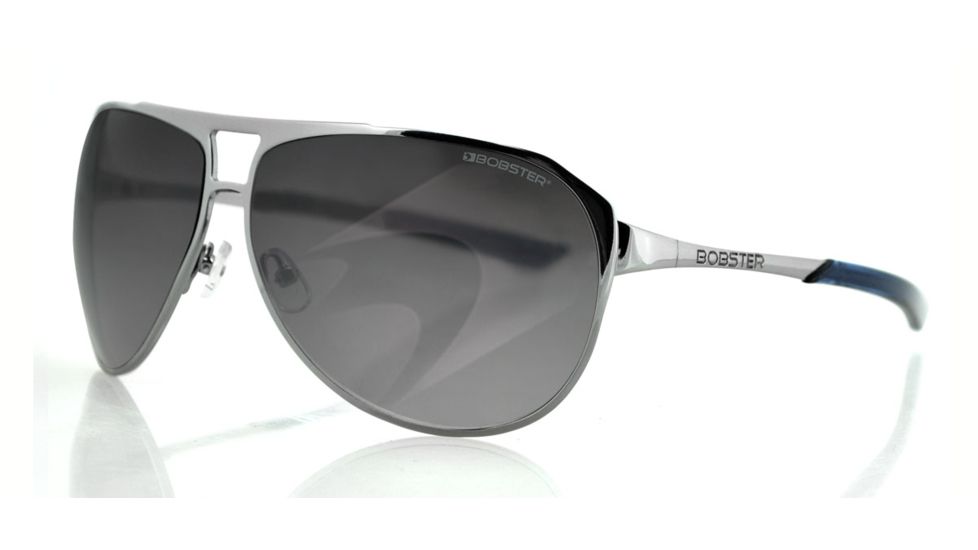 Bobster Snitch Aviator Sunglass, Gun Metal Frame, Smoked Mirror Lens ESNI002AR