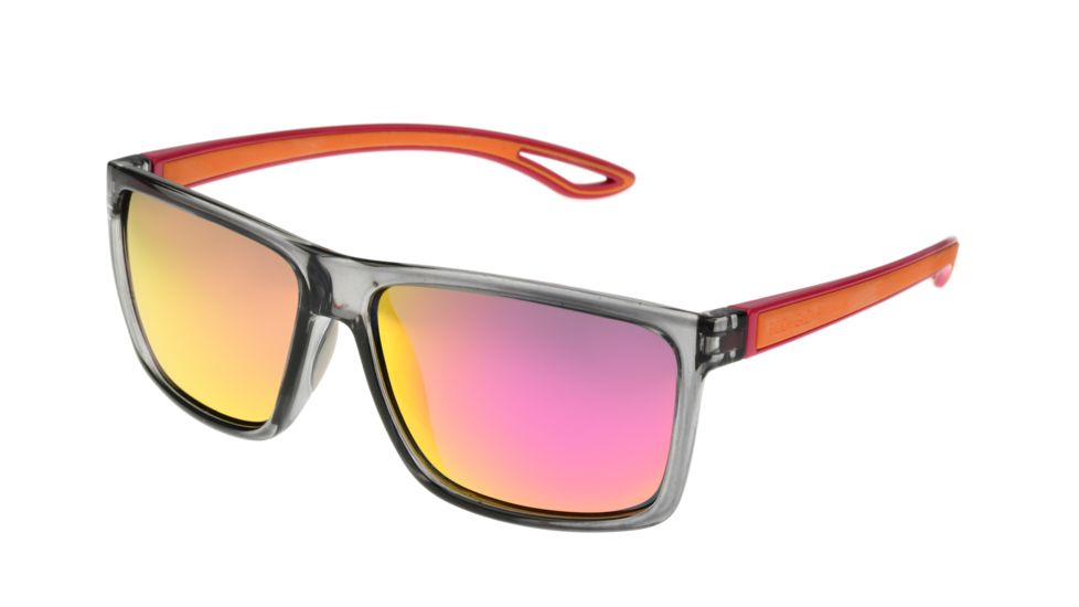Body Glove Bombara Sunglasses, Shiny Grey Frame, Smoke Polarized Pink Mirror Flash Lens, Polarized, 10236074.QTM