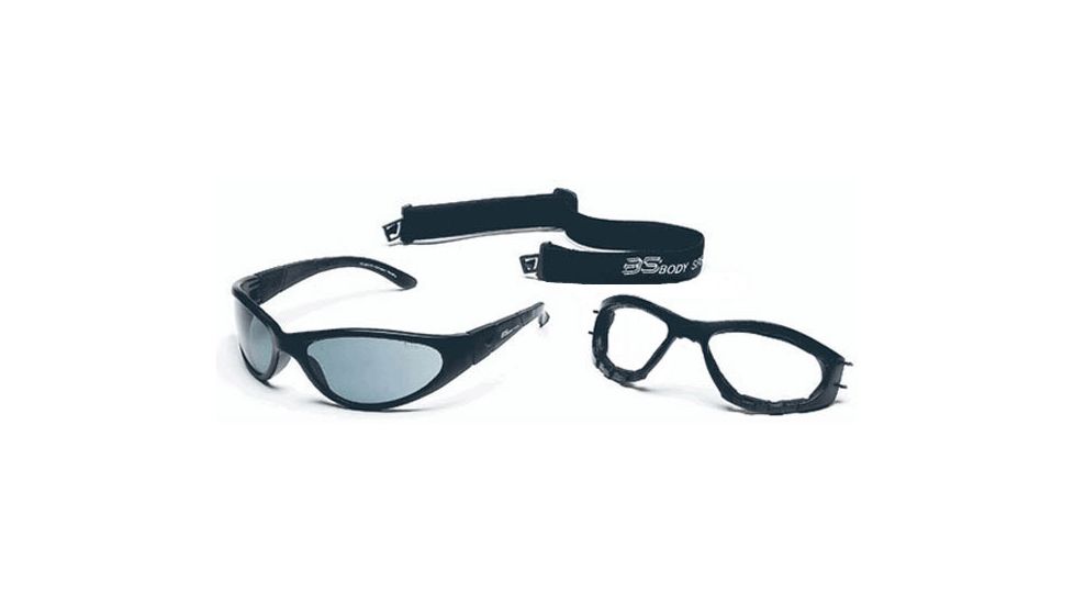 Body Specs BSG-2 Polarized Sunglasses, Black Frame/Grey Lens