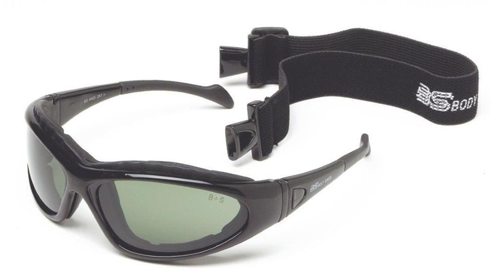 Body Specs BSG-3 Bifocal Prescription Sunglasses, Black Shiny Frame, BSG-3 BLACK SHINY FRAME.13BI