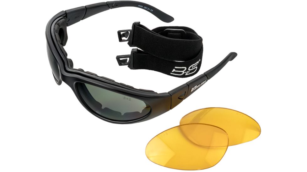 Body Specs BSG Sunglasses, Black Frame, Polarized/Clear/Yellow Lens, Polarized, BSG-BLACK FRAME.16