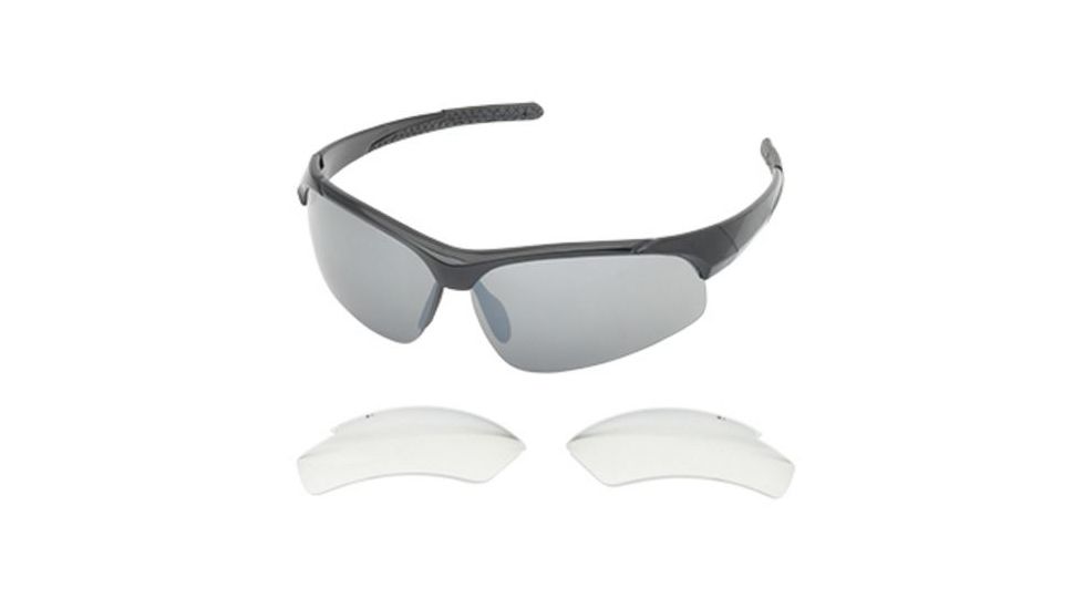 Body Specs Bullseye 2 Sunglasses, Black Matte Frame, Smoke &amp; Clear Lens, BULLSEYE-2 BLACK FRAME.13