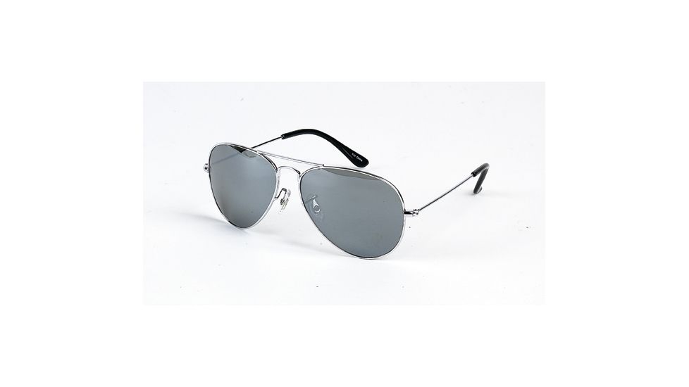 Body Specs Silver Frame Teardrop Metal Aviator Sunglasses