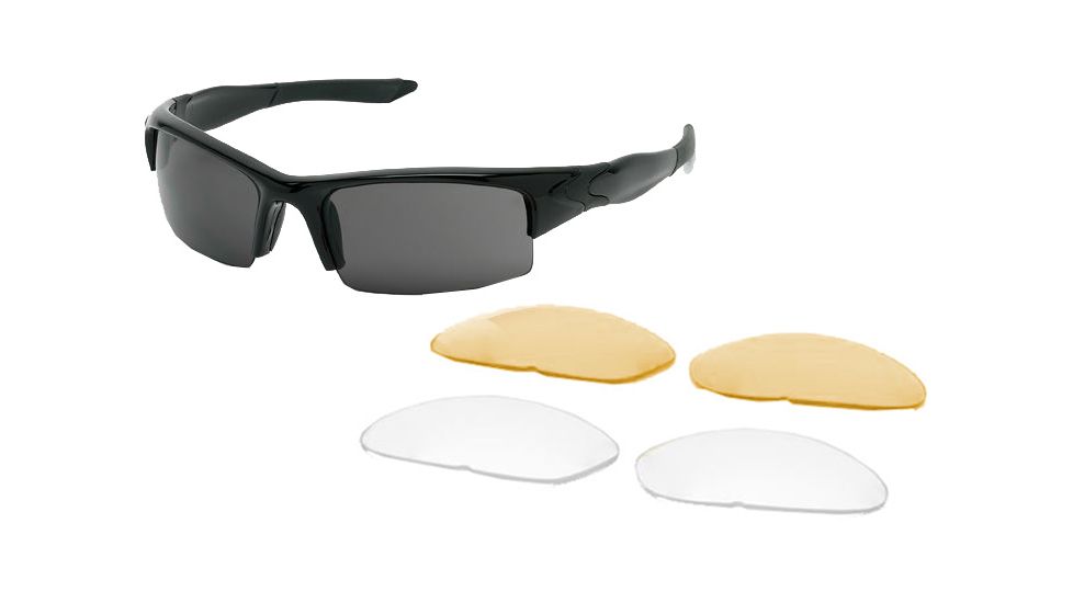 Body Specs Sunglasses - Vibes Shiny Black frame / Smoke 2.3mm Anti-fog lens includes 2 Extra Lens