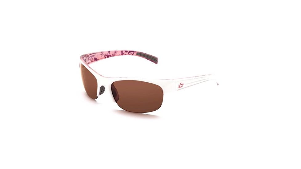 Bolle Aero Sun Glasses, White Flower Frame, Polarized A-14 Lens, 11351