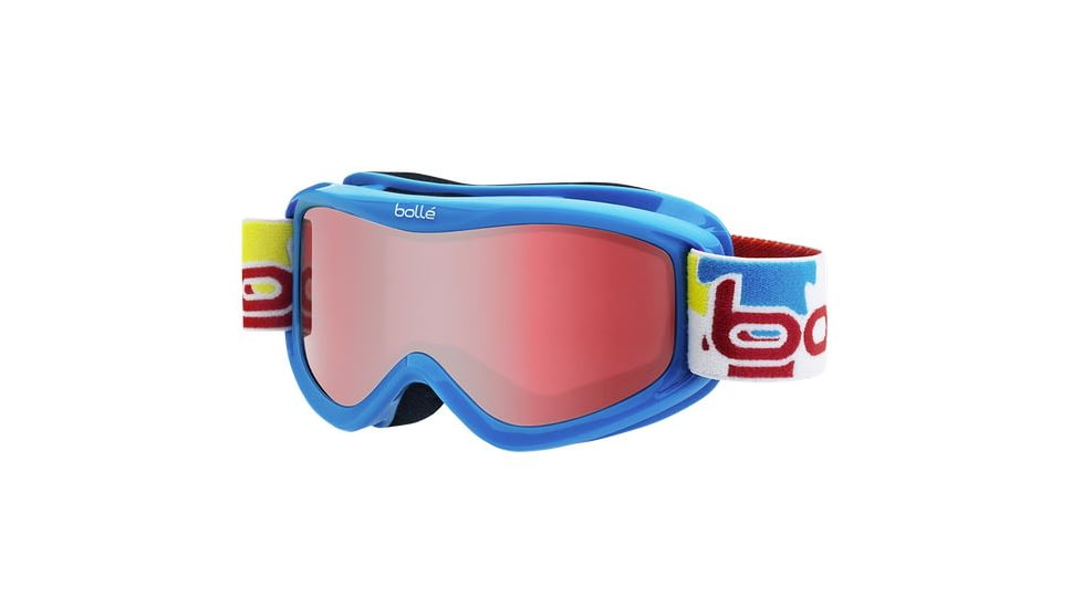 Bolle AMP Ski/Snowboard Goggles,Blue Puzzle Frame,Vermillon Lens 21104