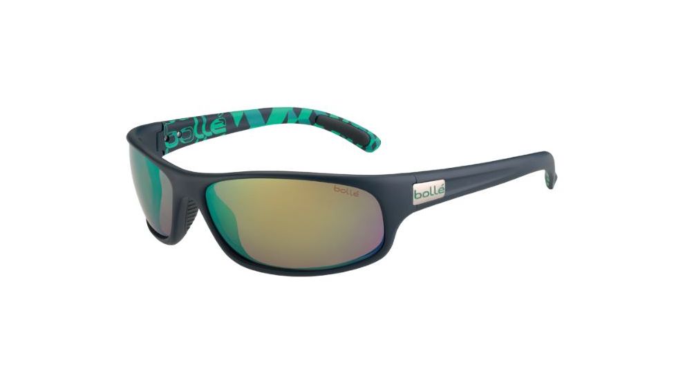 Bolle Anaconda Single Vision Prescription Sunglasses, Matte Blue/Green Frame, 12081SV