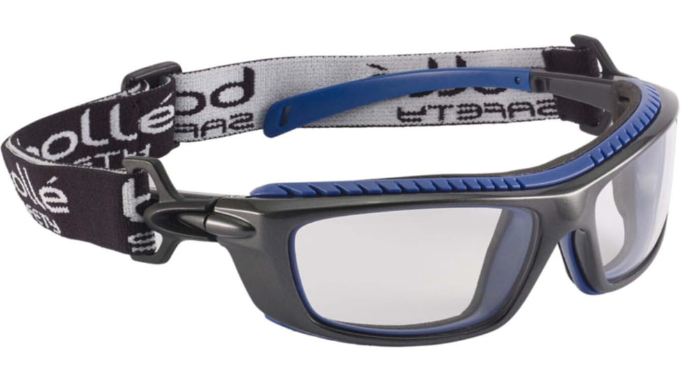 Bolle Baxter Hybrid Safety Glasses, Black Blue Frame, Clear Lens, 40276