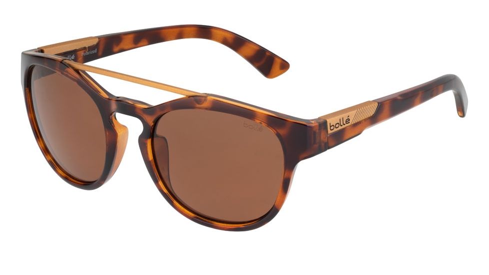 Bolle Boxton Progressive Prescription Sunglasses, Shiny Brown Tortoise Frame, Polarized, 12354PR
