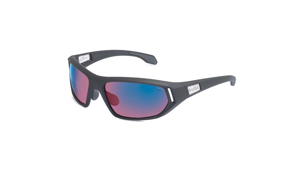 Bolle Cervin Sunglasses, Satin Dark Gray Frame, Rose Blue Lenses 11588
