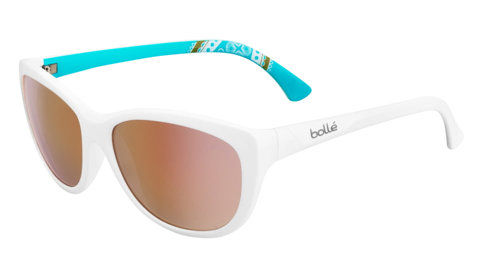 Bolle Greta Sunglasses - Women's, Shiny White Frame, Rose Gold Lens, 11953