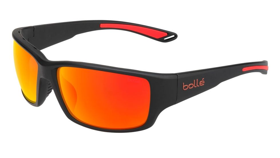 Bolle Kayman Progressive Prescription Sunglasses, Matt Black / Red Frame, 12572PR