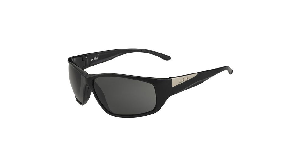 Bolle Keel Single Vision Prescription Sunglasses, Shiny Black Frame-11960SV