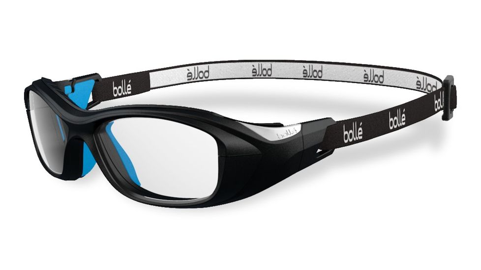 Bolle Kids SWAG Sport Protective Eyewear - Black and Electric Blue Frame,Clear Anti Fog/Scratch Lens 11888