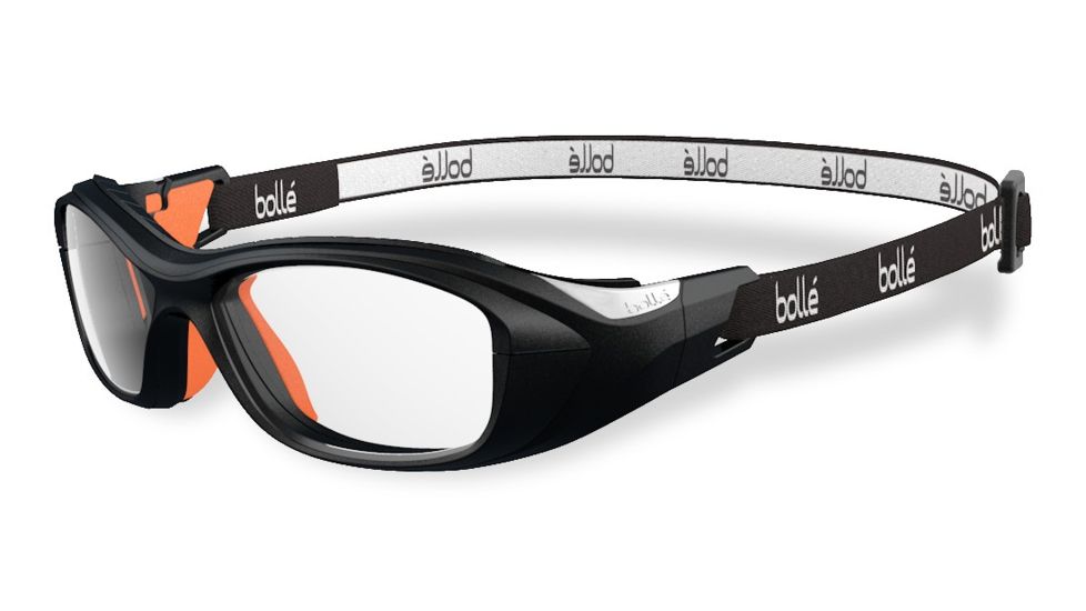 Bolle Kids SWAG Sport Protective Eyewear - Black and Orange Frame,Clear Anti Fog/Scratch Lens 11997