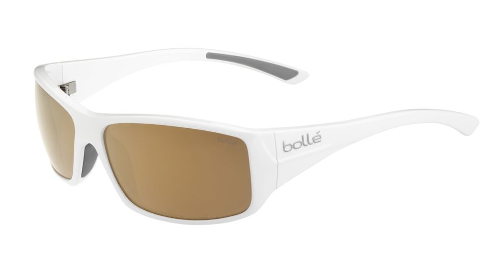 Bolle Kingsnake Sunglasses,Shiny White Frame,AG-14 Oleo AF Lens,Polarized,11894