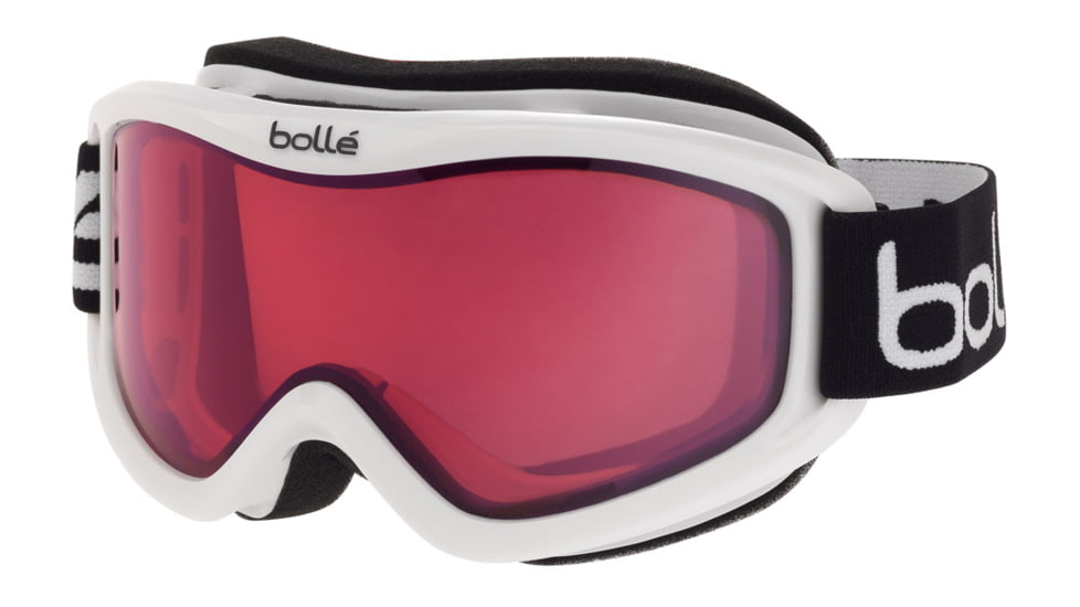 Bolle Mojo Ski/Snowboard Goggles - Shiny White Frame and Vermillon Lens 20574