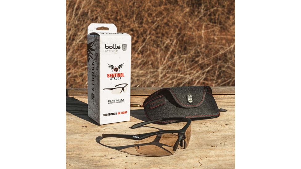 Bolle Sentinel Tactical Shooting Glasses, Matte Black Frame, Copper Struck Edition Lens, PTSSENTC02