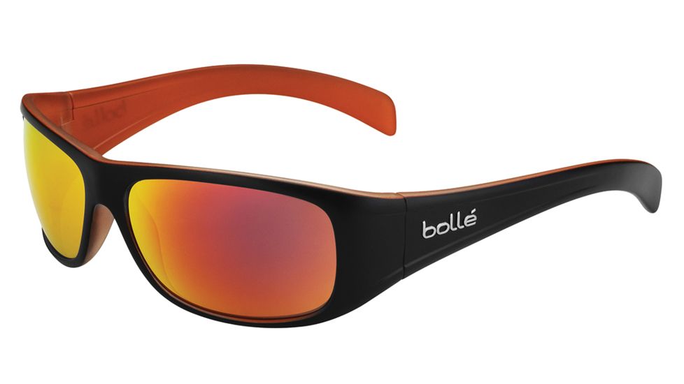 Bolle Sonar Single Vision Prescription Sunglasses, Matte Black/Orange Frame-11811SV