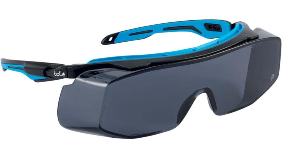 Bolle Tryon OTG Safety Glasses, Black Blue Frame, Smoke Lens, TRYOTGPSF