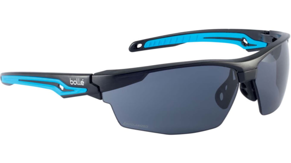 Bolle Tryon Safety Glasses, Black Blue Frame, Polarized Lens, TRYOPOL