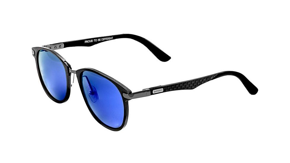 Breed Cetus Sunglasses, Gunmetal Titanium Frame, Purple-Blue Lens BSG027GM