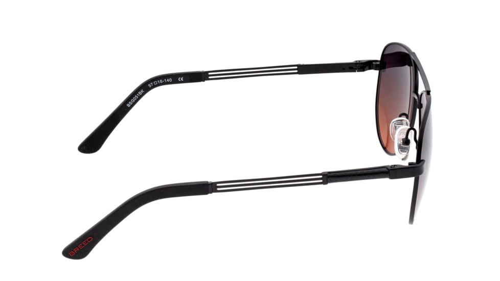 Breed Leo Sunglasses, Black Titanium Frame, Brown Polarized Lens, Black/Brown, One Size, BSG051BK