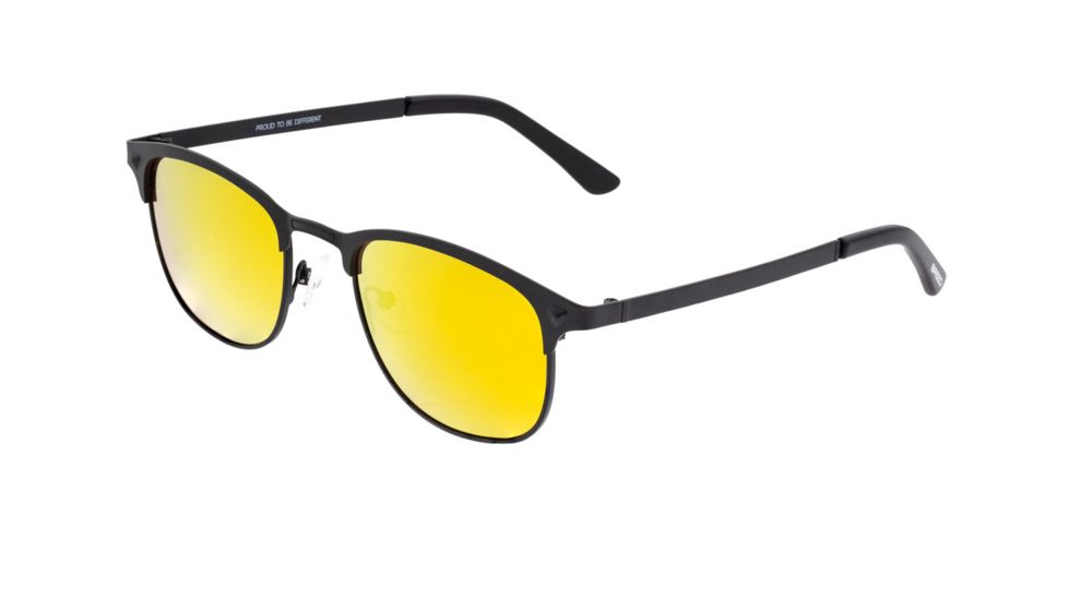 Breed Phase Sunglasses, Black Titanium Frame, Orange/Yellow Polarized Lens, Black/Orange-Yellow, One Size, BSG058BK